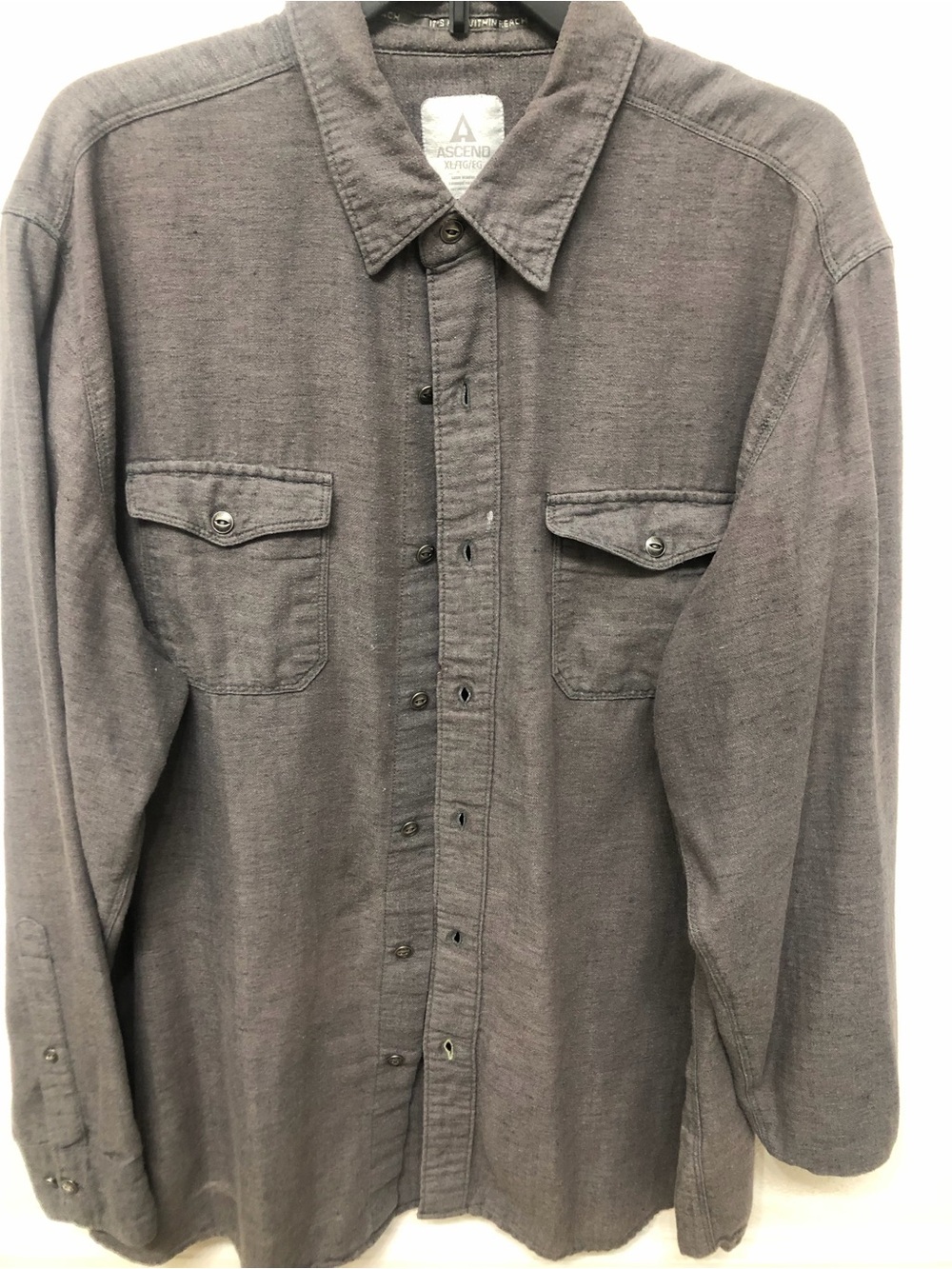 Ascend Men’s Charcoal Long-Sleeve Button-Down Shirt